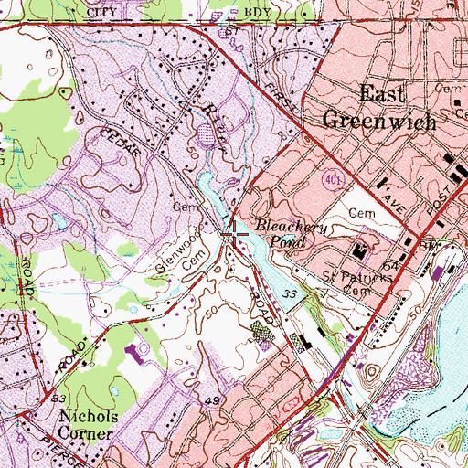 Topographic Map of Crossways (historical), RI