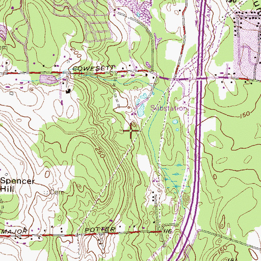 Topographic Map of David Bennett Plot, RI