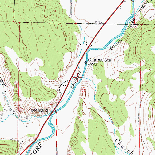Topographic Map of Church Creek, CO