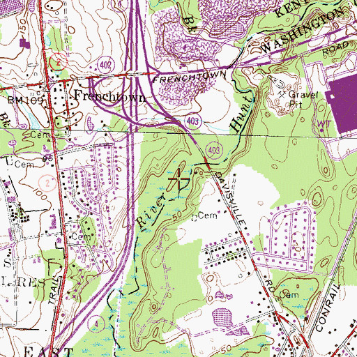 Topographic Map of Davis Memorial Wildlife Refuge, RI