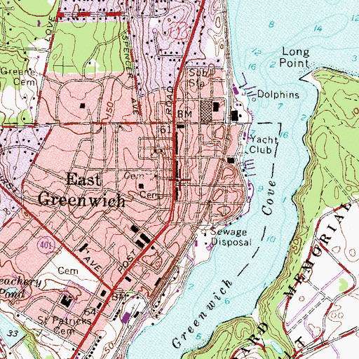 Topographic Map of East Greenwich Cooperative Childrens Center, RI