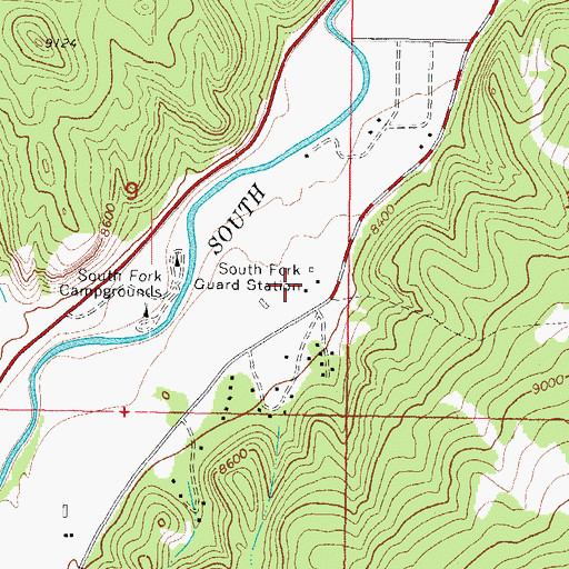 Topographic Map of South Fork Guard Station, CO
