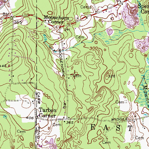 Topographic Map of Spencer Plot, RI