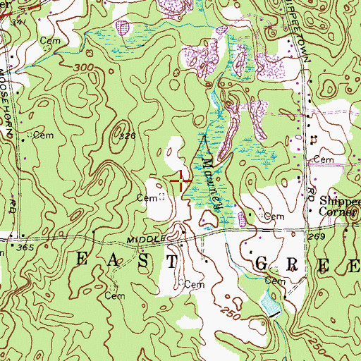 Topographic Map of Capron - Bailey Plot, RI