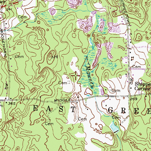 Topographic Map of Mitchell Plot, RI