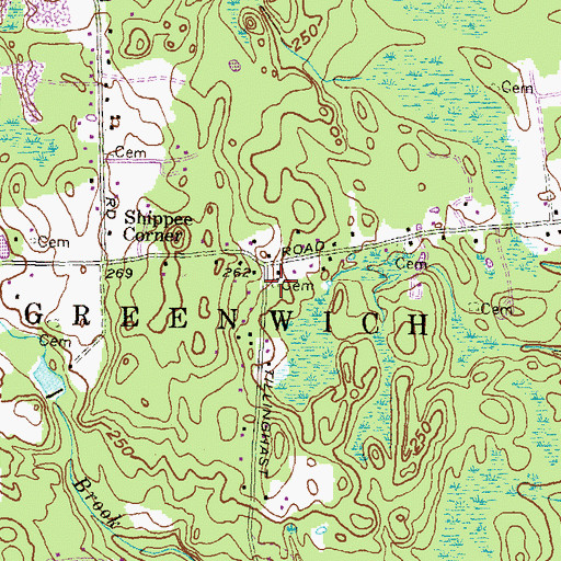 Topographic Map of Spencer - Shippee Plot, RI