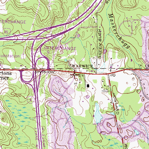 Topographic Map of Anthony Hall Plot, RI
