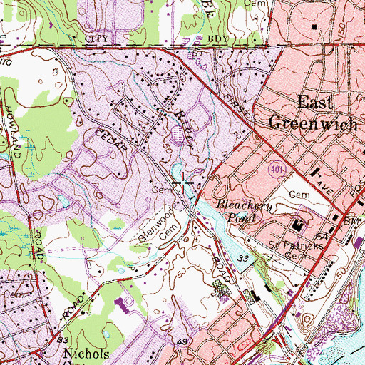 Topographic Map of Captain Samuel Fry Plot, RI