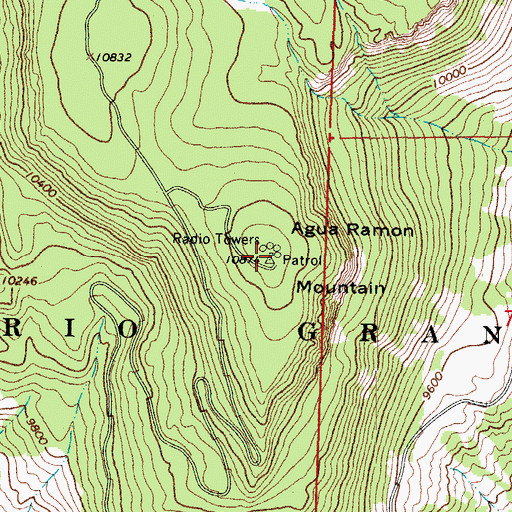 Topographic Map of Agua Ramon Mountain, CO