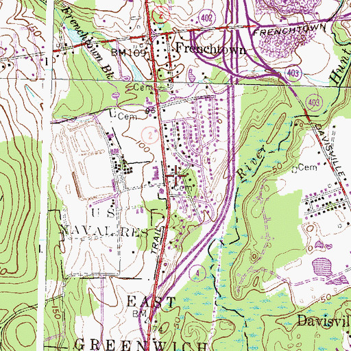 Topographic Map of Job Tillinghast Plot, RI