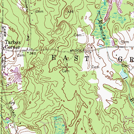 Topographic Map of Robert Vaughn Plot, RI