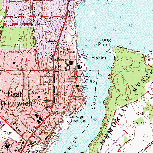 Topographic Map of East Greenwich Historical Cemetery Number 62, RI