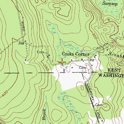 Topographic Map of East Greenwich Historical Cemetery Number 67, RI
