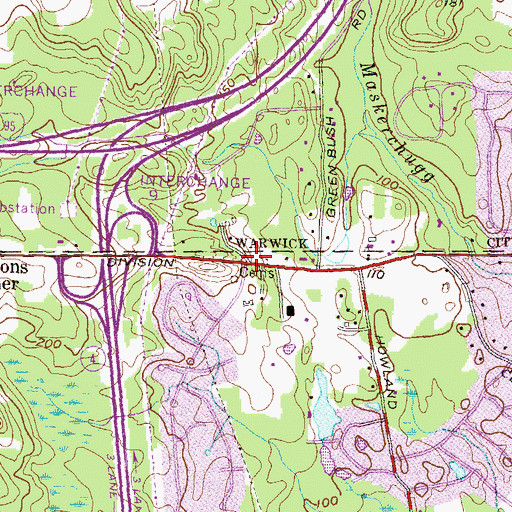 Topographic Map of Oliver Wickes Plot, RI