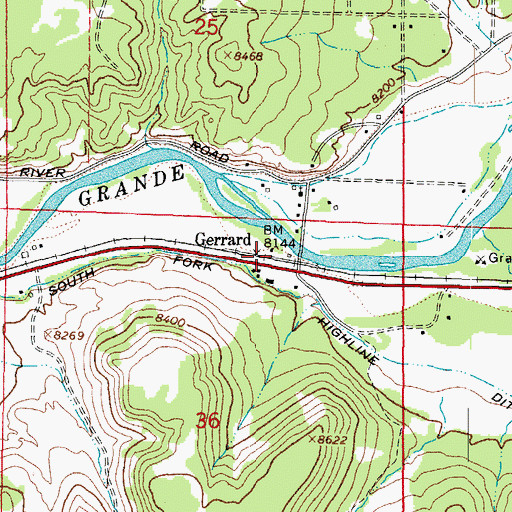 Topographic Map of Gerrard, CO