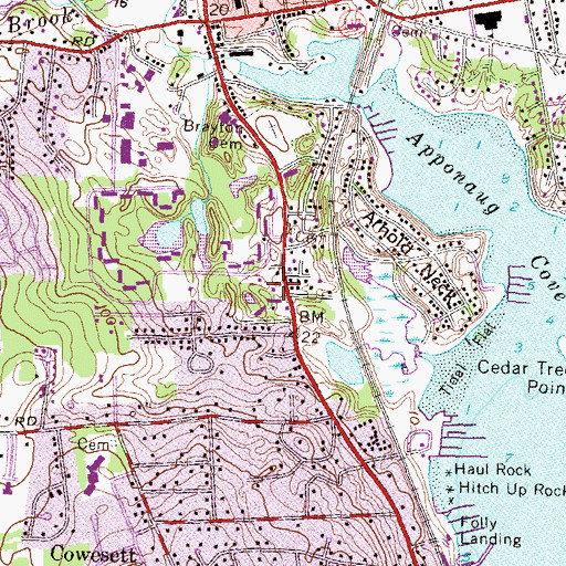 Topographic Map of East Greenwich Market Place Shopping Center, RI