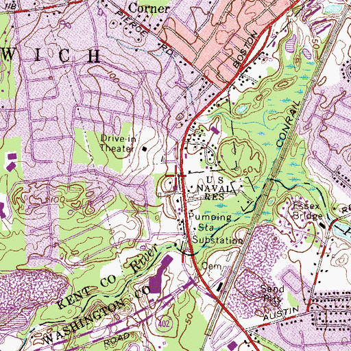 Topographic Map of Richard L Cevoli Post Office, RI