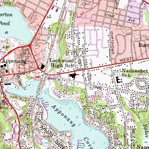 Topographic Map of Eleanor Briggs School, RI