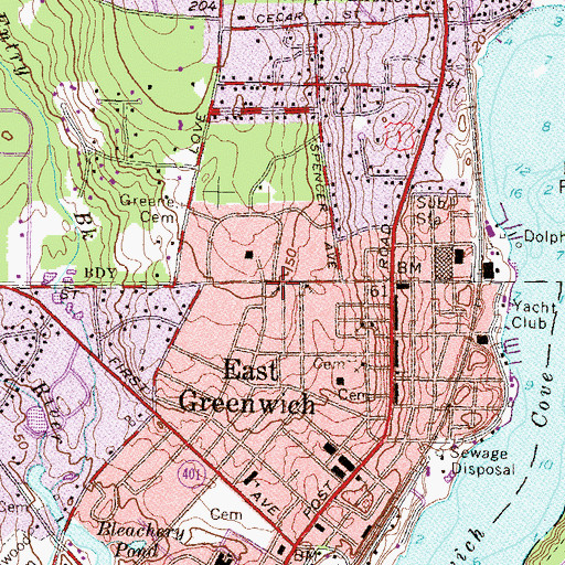 Topographic Map of First Evangelical Lutheran Church, RI