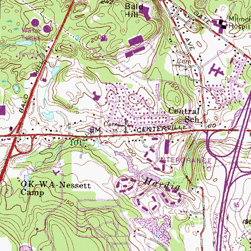 Topographic Map of Foster Kenyon Lot Cemetery, RI