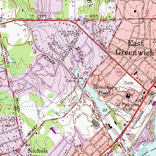 Topographic Map of Friends Meeting House (historical), RI