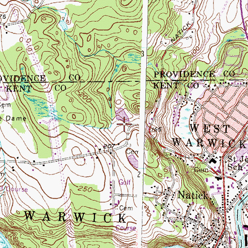 Topographic Map of General Thomas Westcott Plot, RI