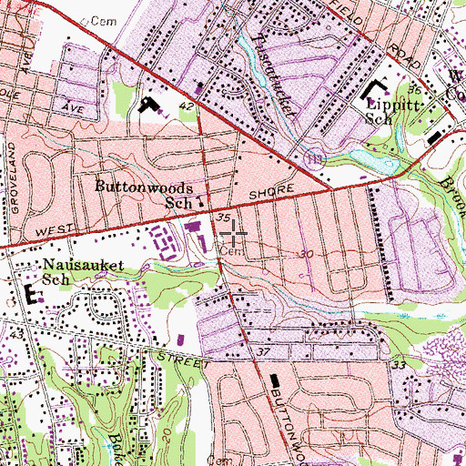 Topographic Map of Gorton Lot Cemetery, RI