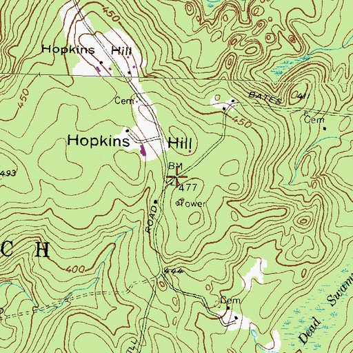 Topographic Map of Hitty Corner School (historical), RI