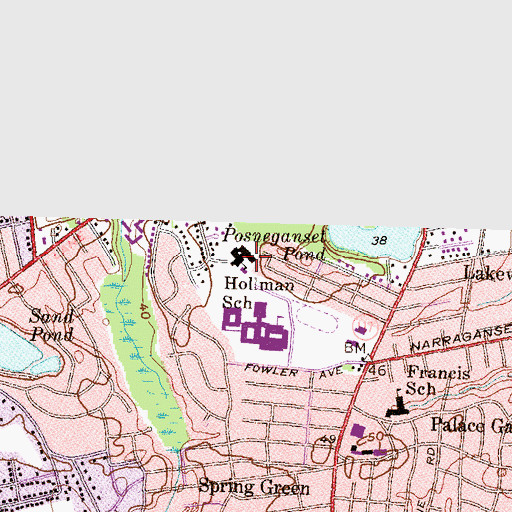 Topographic Map of Holliman School, RI