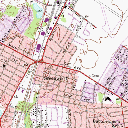 Topographic Map of Howard - Remington Lot Cemetery, RI