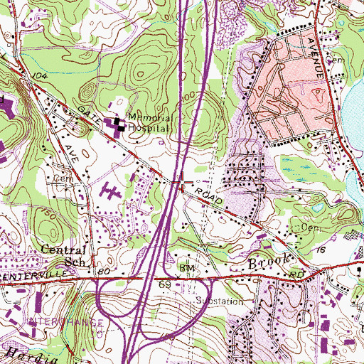 Topographic Map of Interchange 11, RI