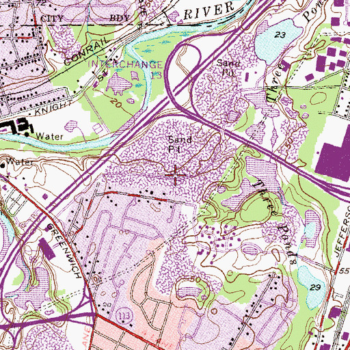 Topographic Map of Interchange 13, RI