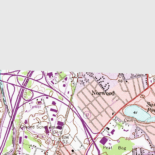 Topographic Map of In-Sight Library, RI