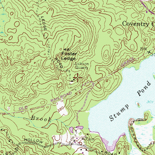 Topographic Map of Jackson Quarry, RI