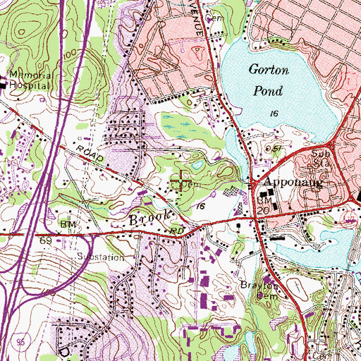 Topographic Map of Jerauld - Gerald Lot, RI