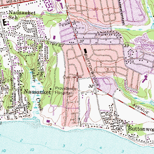 Topographic Map of John Budlong Lot Cemetery, RI