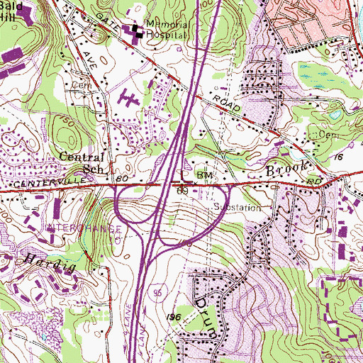 Topographic Map of John D Memorial Park, RI