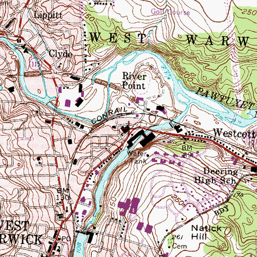Topographic Map of John F Horgan Elementary School, RI