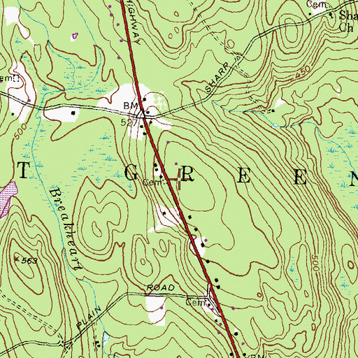 Topographic Map of Louttit Library, RI