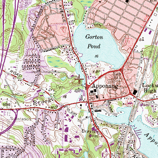 Topographic Map of Major General George Sears Greene Cemetery, RI