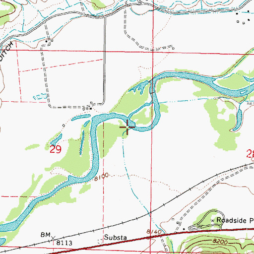 Topographic Map of Shaw Creek, CO