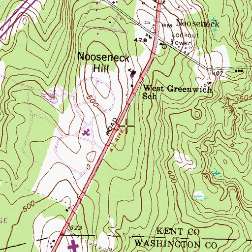 Topographic Map of Mildred E Lineham School, RI