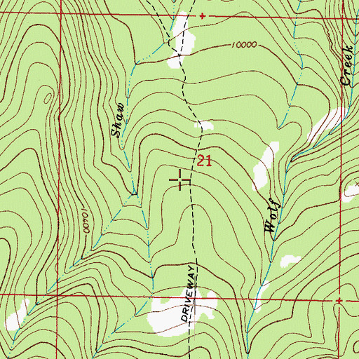 Topographic Map of Wolf Creek Stock Driveway, CO