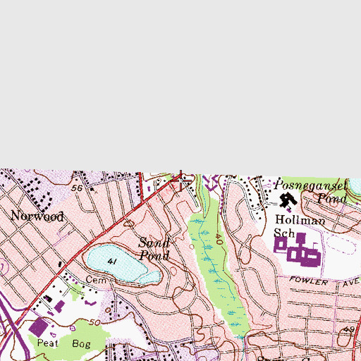 Topographic Map of Pond Plaza Shopping Center, RI