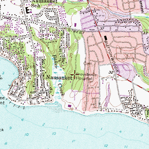 Topographic Map of Providence Hospital, RI