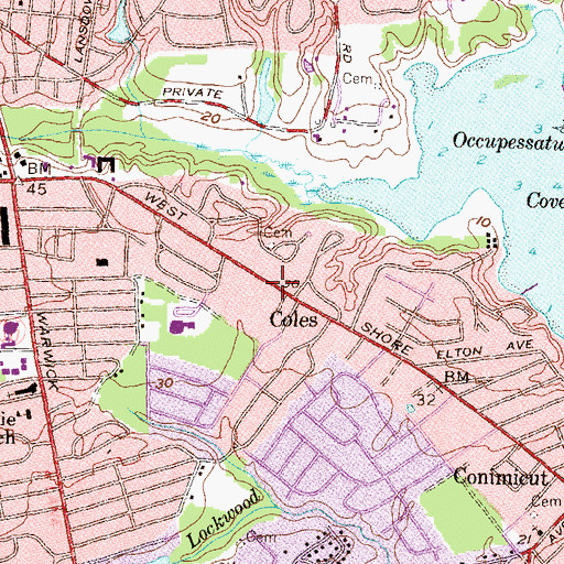 Topographic Map of Reorganized Church of Jesus, RI
