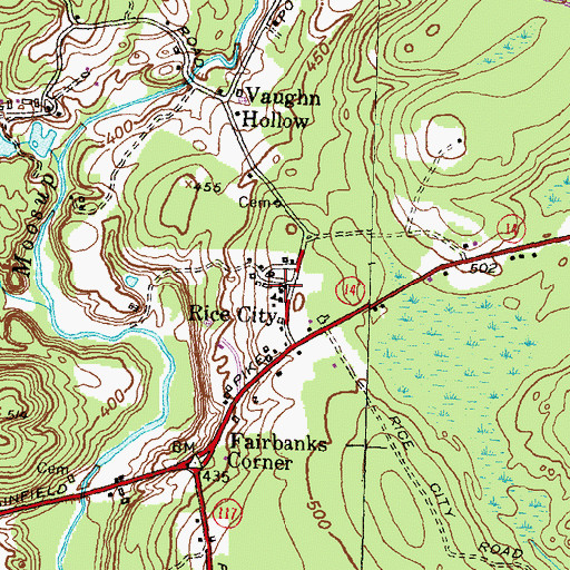 Topographic Map of Rice City Baptist Church, RI