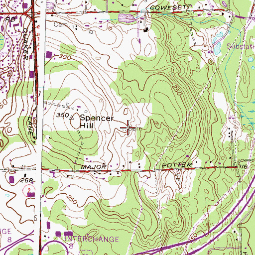 Topographic Map of Rogers Lot Cemetery, RI
