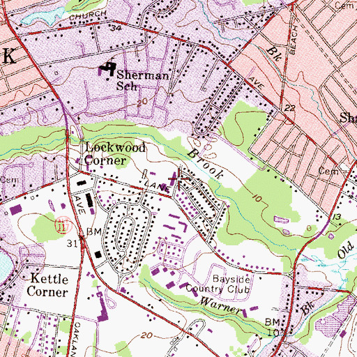 Topographic Map of Saint Kevin School, RI