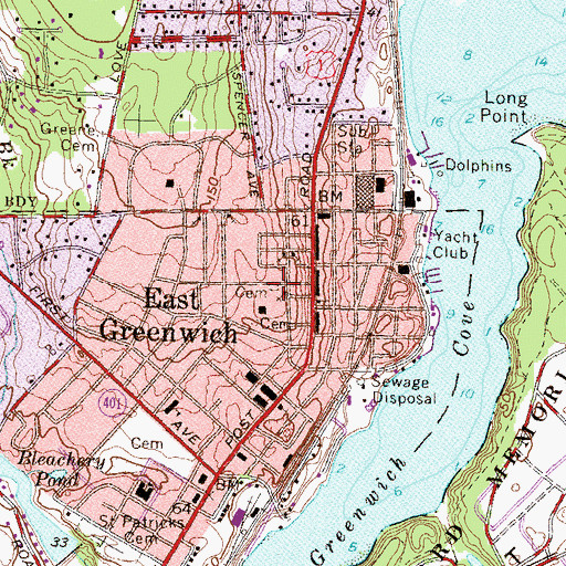 Topographic Map of Saint Lukes Cemetery, RI